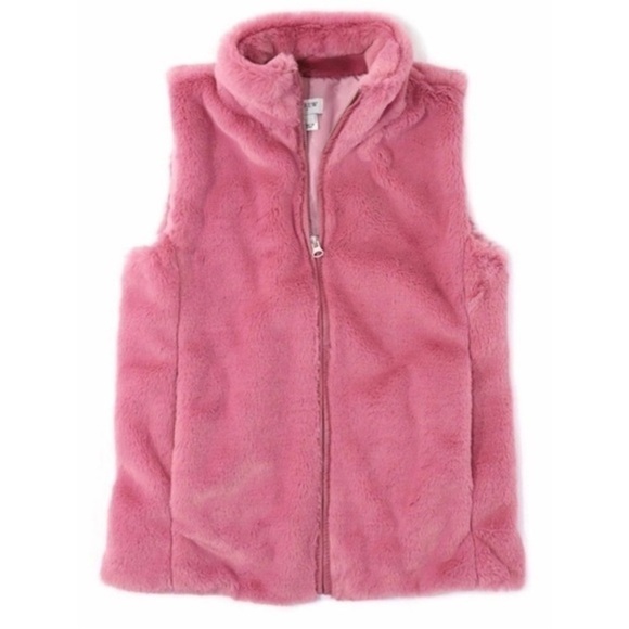 J. CREW Rose Pink Faux Fur Vest Fuzzy Size Small - Picture 6 of 9